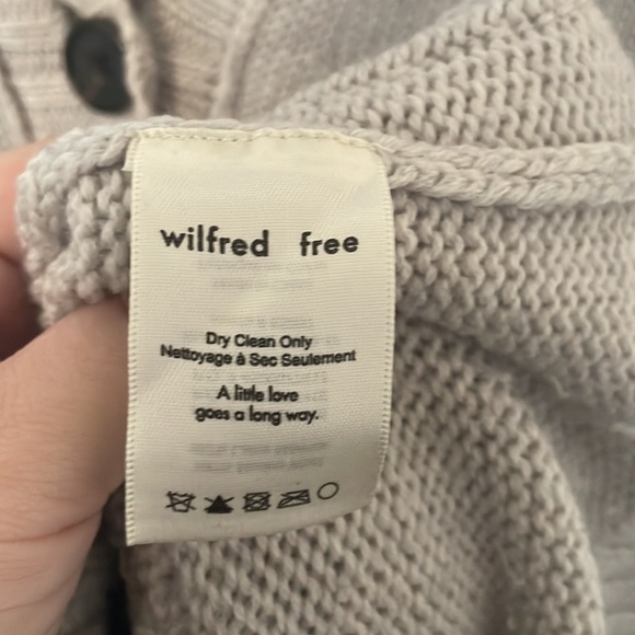 Wilfred Free Gray Merino Wool Velzen Cardigan Oversized Sweater - Picture 4 of 10